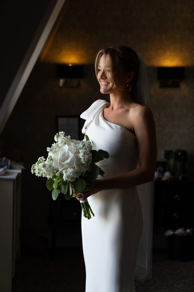 bride getting ready on her wedding morning
