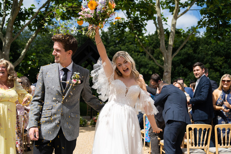 Photography of couple at their wedding at Bury Court Barn in Surrey taken by documentary wedding photographer Bethany Lavin