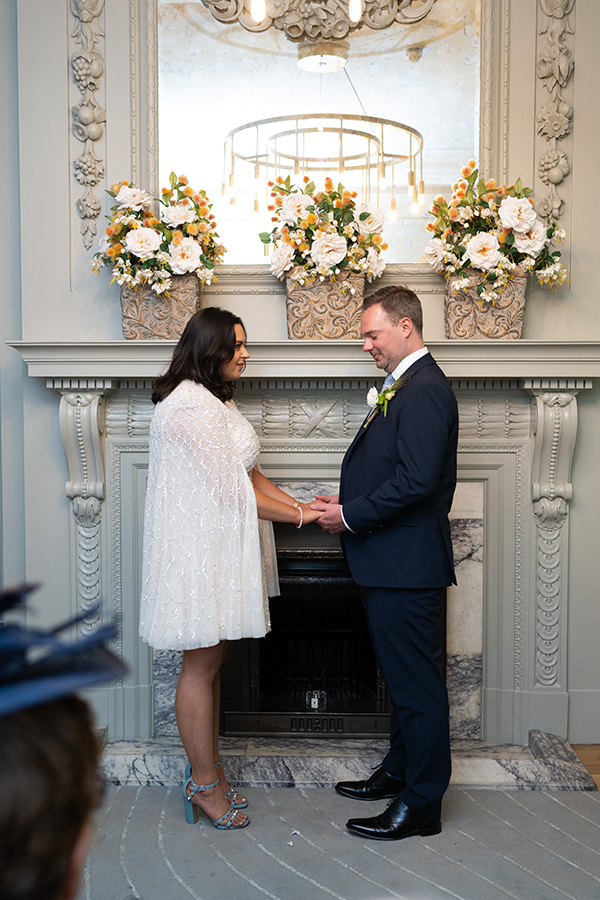 intimate wedding ceremony at the Old Marylebone Town Hall