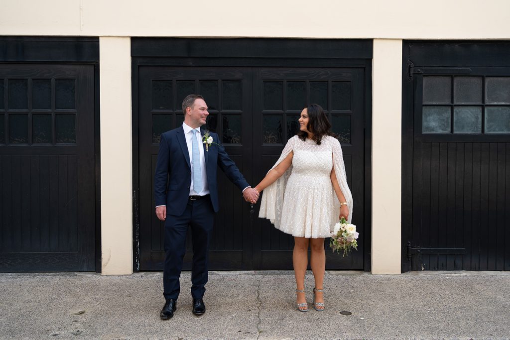 bride and groom portraits at the old Marylebone Town Hall