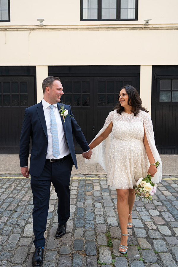 bride and groom portraits at the old Marylebone Town Hall