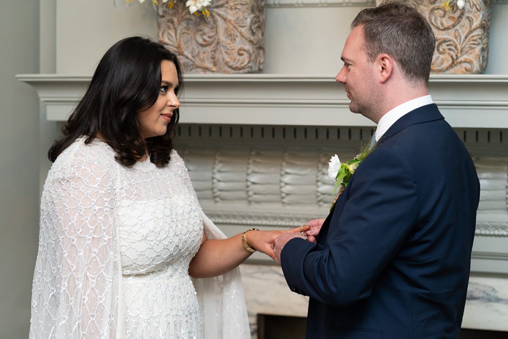 intimate wedding ceremony at the Old Marylebone Town Hall