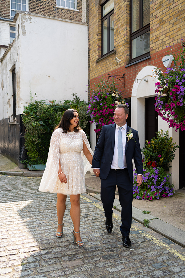 bride and groom portraits at the old Marylebone Town Hall