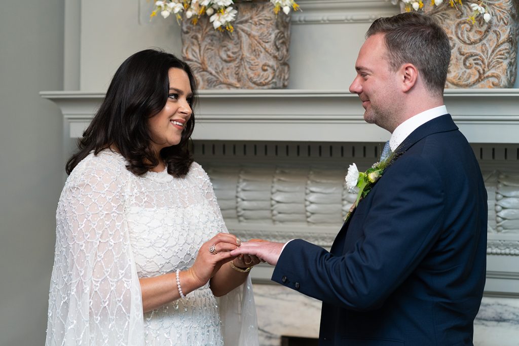 intimate wedding ceremony at the Old Marylebone Town Hall