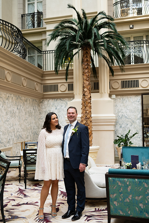 bride and groom in the Landmark hotel