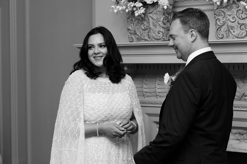 intimate wedding ceremony at the Old Marylebone Town Hall